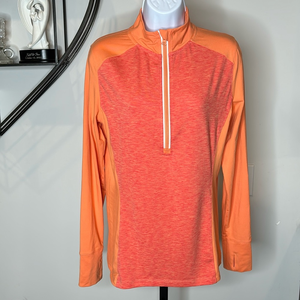 Women's Orange Quarter-Zip Top